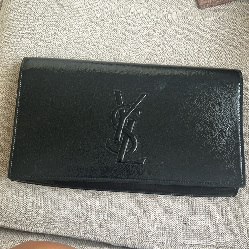 Black Patent leather YSL clutch